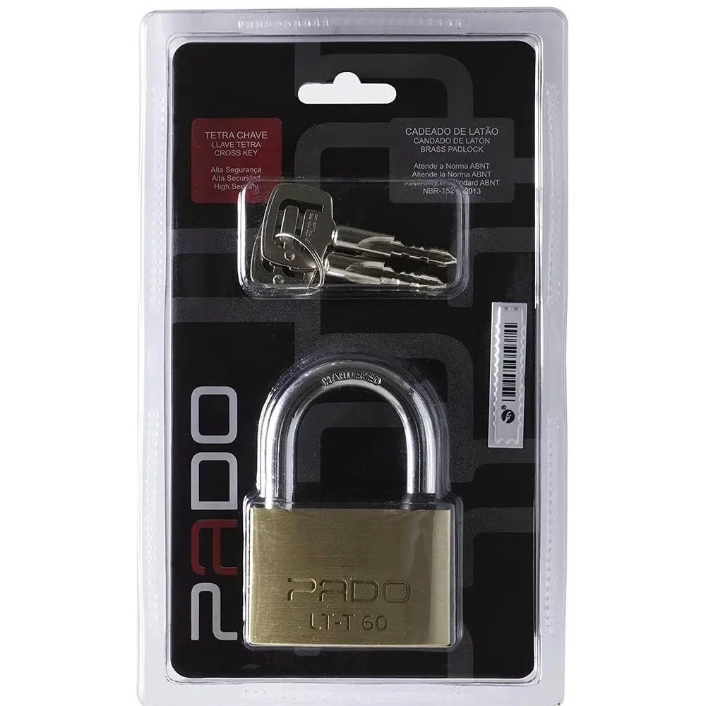 Cadeado de Latao Tetra-Chave 60MM Pado LT-T60
