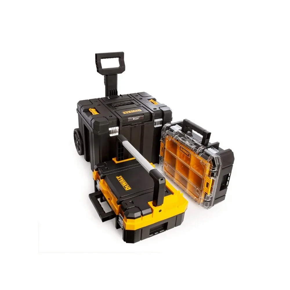 Caixa Plastica Bau com Rodas 3pcs Tstak Para Ferramentas Dewalt DWST60404