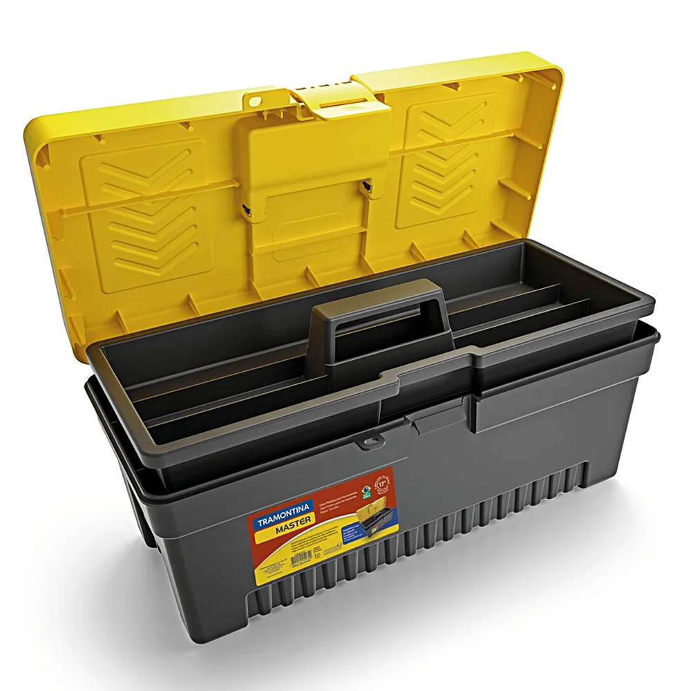Caixa Plastica Bau para Ferramentas Com Bandeja 17"-43CM Tramontina 43804/017