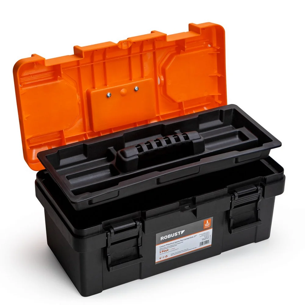 Caixa Plastica Bau para Ferramentas Com Bandeja 17" Robust S20755000