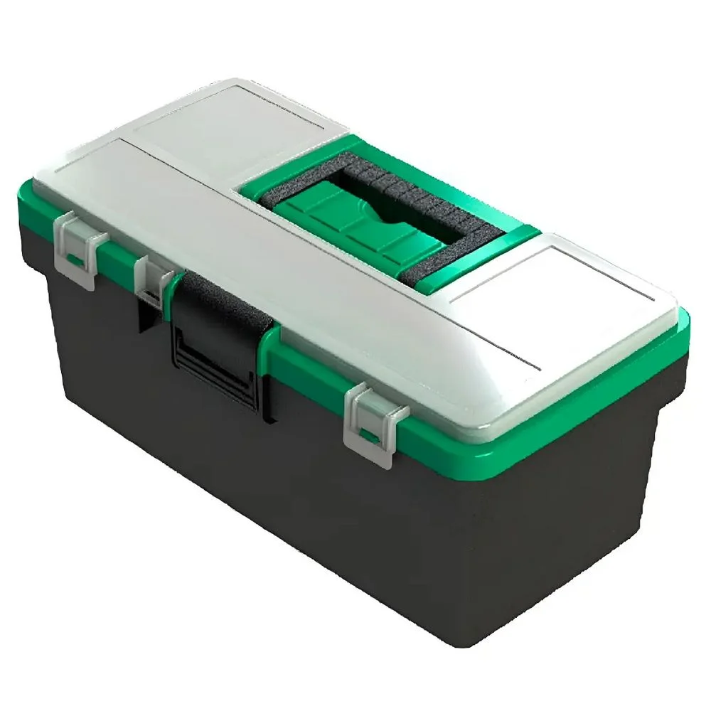 Caixa Plastica Bau para Ferramentas Com Bandeja e Sobretampa 14"-36CM Carbografite 011594711
