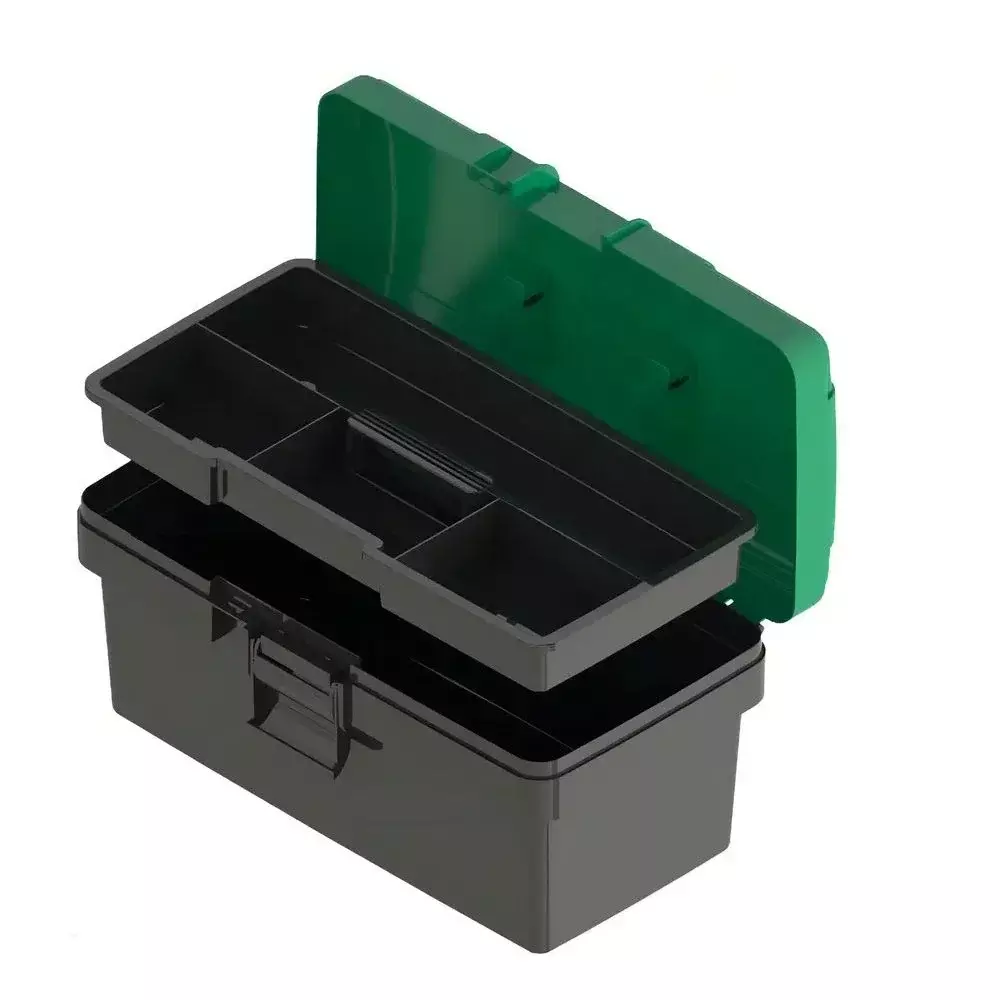 Caixa Plastica Bau para Ferramentas Com Bandeja e Sobretampa 14"-36CM Carbografite 011594711