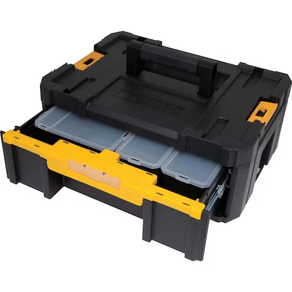 Caixa Plastica Organizadora Tstak Com 1 Gaveta Profunda para Ferramentas 44X14X17CM Dewalt DWST17803