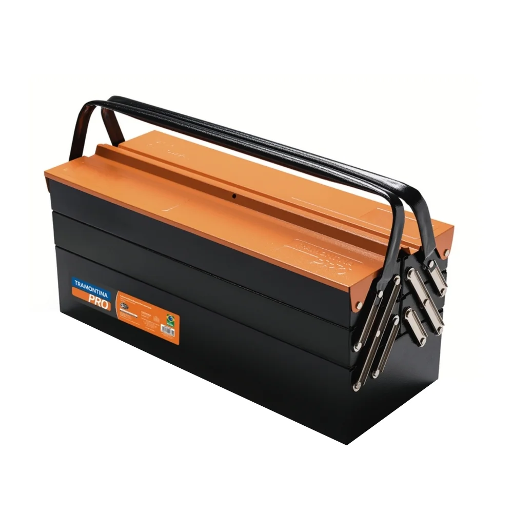 Caixa Sanfonada 5 Gavetas 57 Pecas Cargobox com Rodas e Puxador Retratil 53CM Tramontina Pro 44952/957