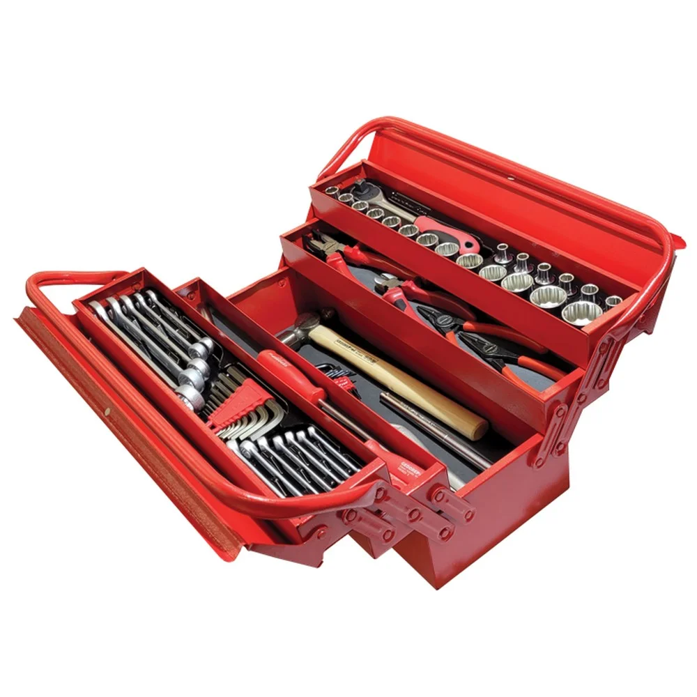 Caixa Sanfonada 5 Gavetas 64 Pecas 50CM Gedore Red R21600064