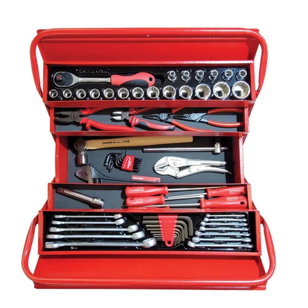 Caixa Sanfonada 5 Gavetas 64 Pecas 50CM Gedore Red R21600064