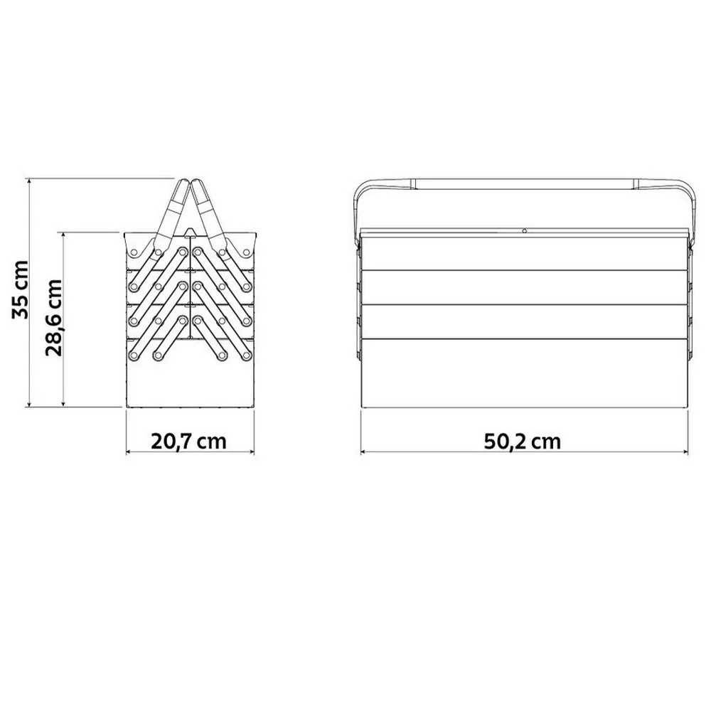 Caixa Sanfonada 7 Gavetas para Ferramentas 50CM Tramontina 43800/007