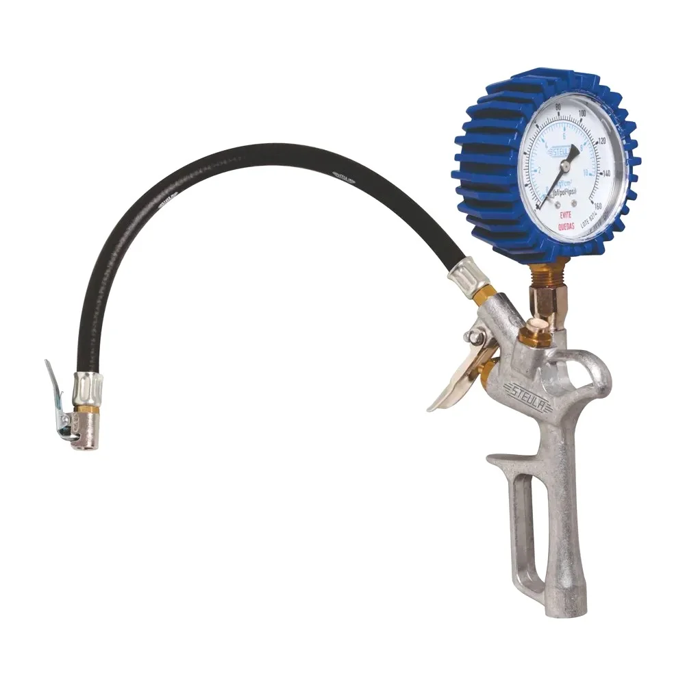 Calibrador e Bico de Encher Pneus 60PSI Steula MS 13-A