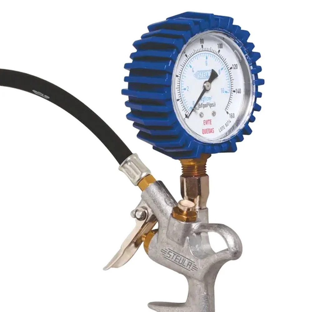 Calibrador e Bico de Encher Pneus 60PSI Steula MS 13-A