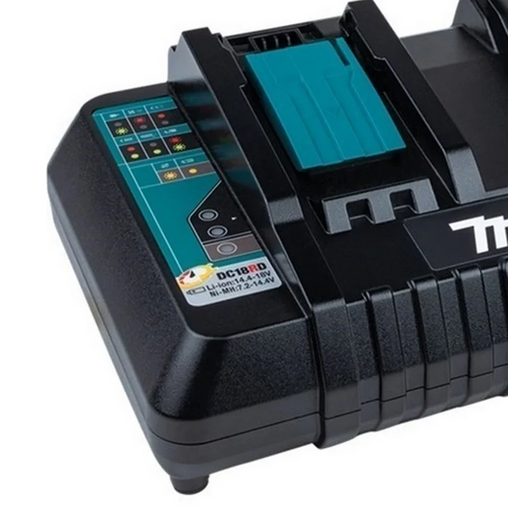 Carregador de Bateria Duplo 14,4V E 18V 110V Makita DC18RD