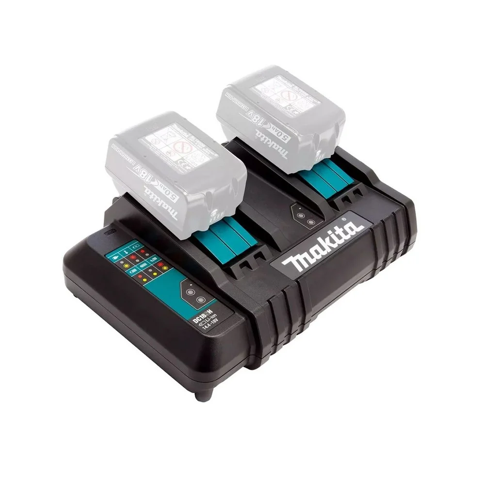 Carregador de Bateria Duplo 14,4V E 18V Bivolt Makita DC18SH