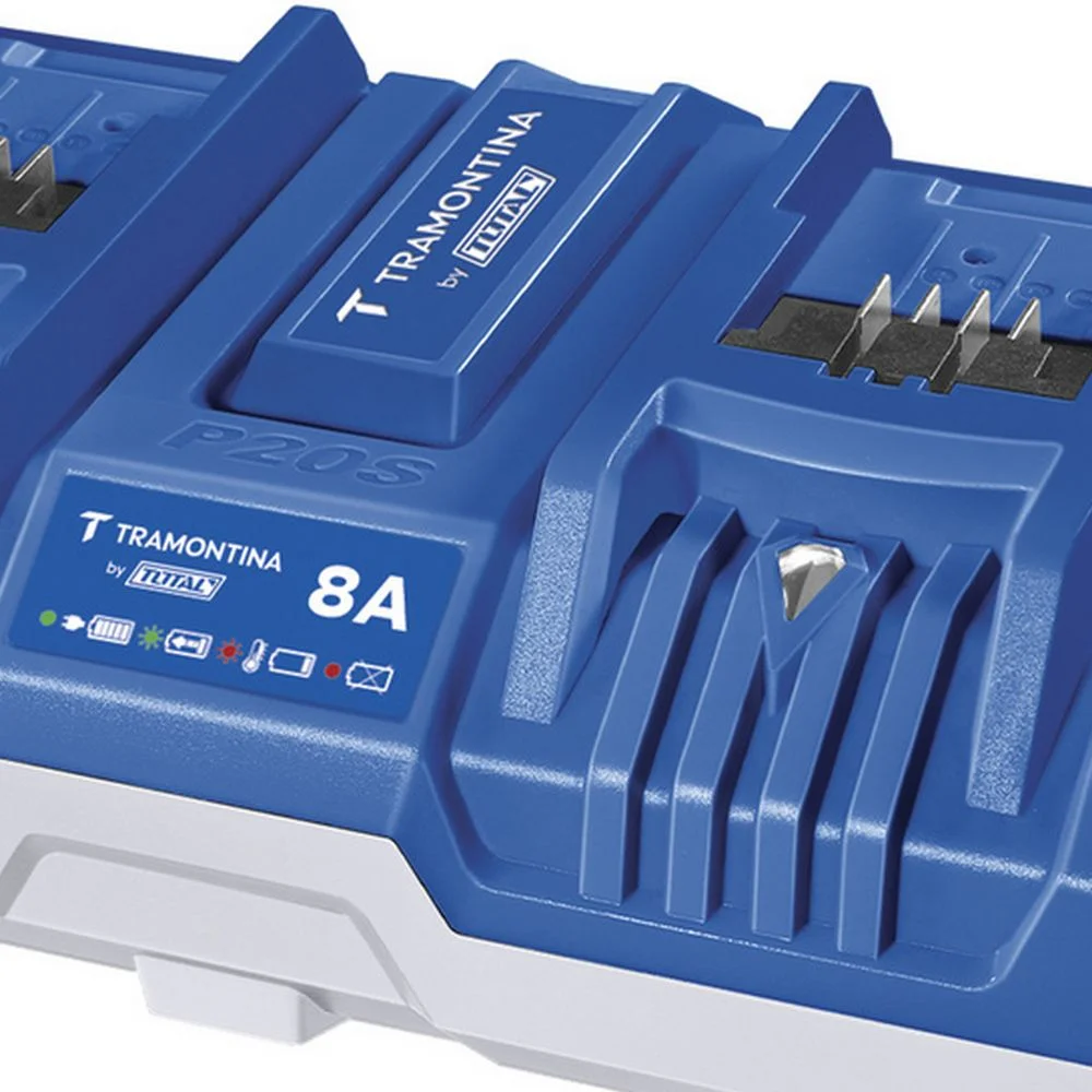 Carregador de Bateria Duplo 20V 8AH Bivolt Tramontina Tota 42300/104