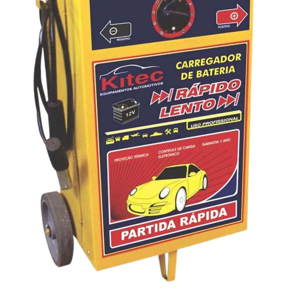 Carregador de Bateria Rapido e Lento com Auxiliar de Partida 100A 2-12/24V Bivolt Kitec CK24A100