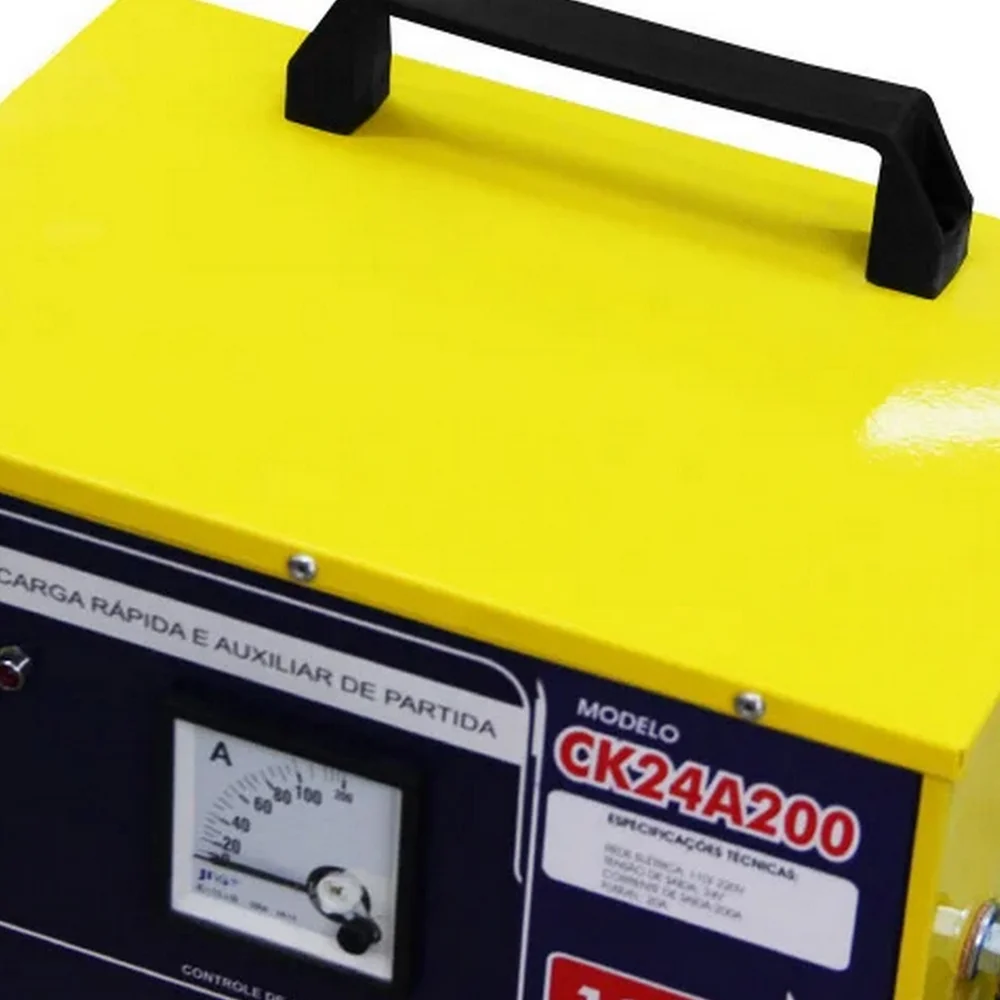 Carregador de Bateria Rapido e Lento com Auxiliar de Partida 200A 2-12/24V Bivolt Kitec CK24A200