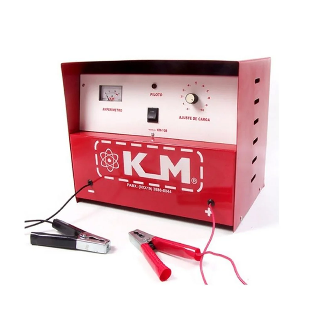 Carregador de Bateria Lento Regulavel 10AH 5-12V Bivolt Km KM5B/10A