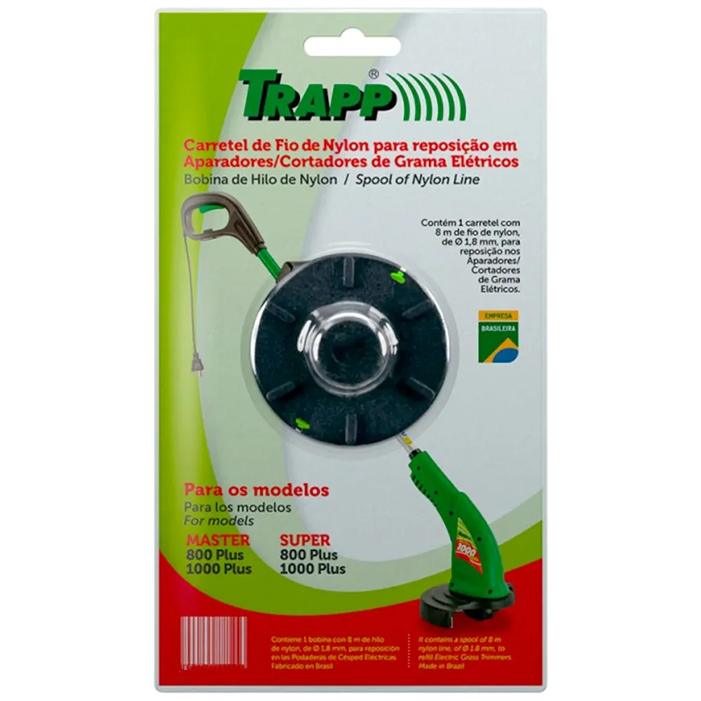 Carretel com Fio de Nylon Para Master 800/1000 Plus 1,8MMX8M Trapp 2120-331