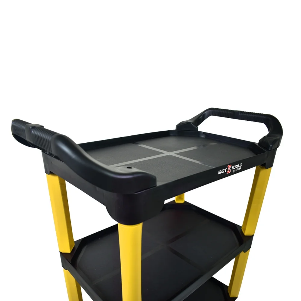 Carrinho de Ferramentas Aberto Amarelo Com 3 Prateleiras 81X43X90CM Sigma 0699990061