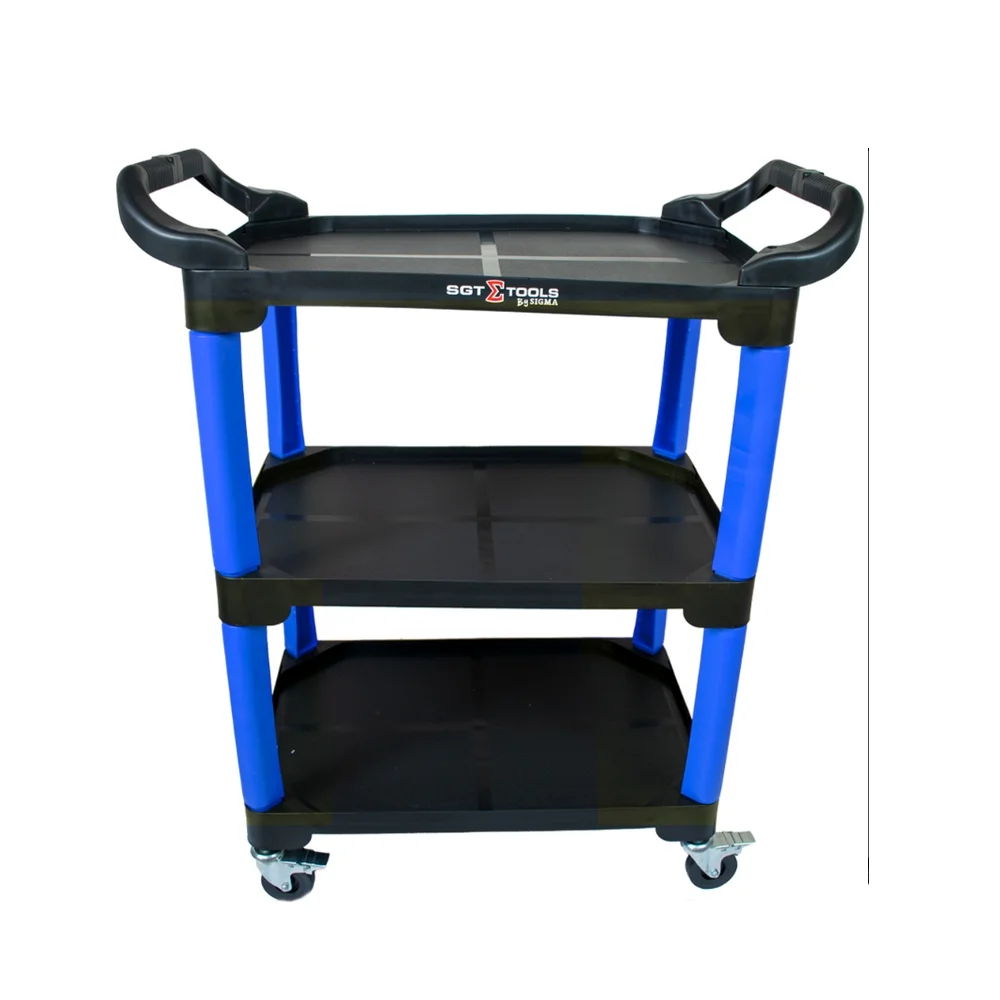 Carrinho de Ferramentas Aberto Azul Com 3 Prateleiras 81X43X90CM Sigma 0699990062