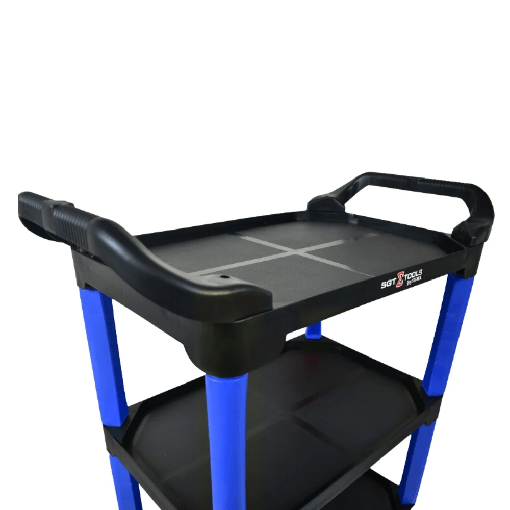 Carrinho de Ferramentas Aberto Azul Com 3 Prateleiras 81X43X90CM Sigma 0699990062