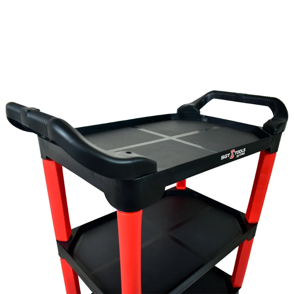 Carrinho de Ferramentas Aberto Vermelho Com 3 Prateleiras 81X43X90CM Sigma 0699990060
