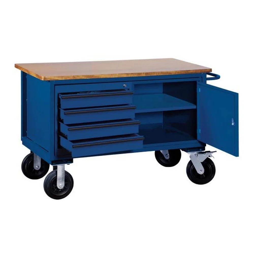 Carrinho de Ferramentas Bancada de Madeira Com 4 Gavetas e 1 Porta 61X125X84CM Gedore 63340