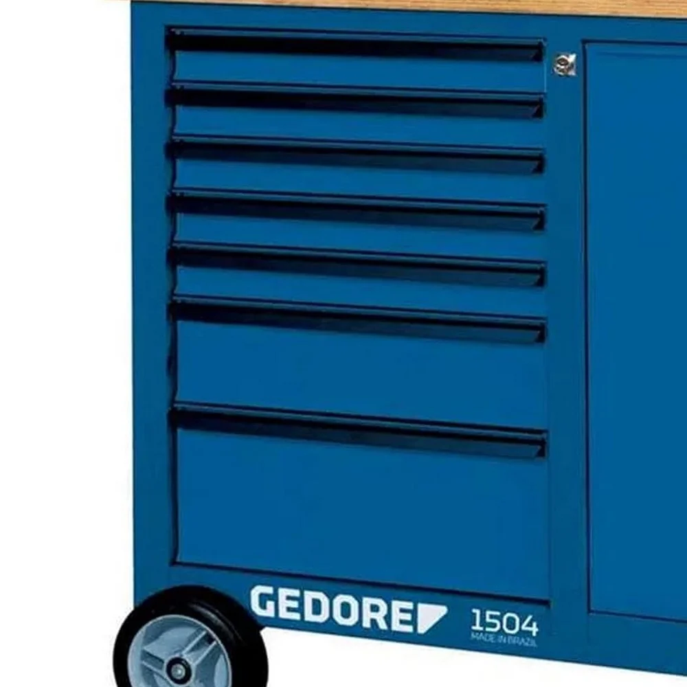 Carrinho de Ferramentas Bancada de Madeira Com 7 Gavetas e 1 Porta 98X55X110CM Gedore 1504