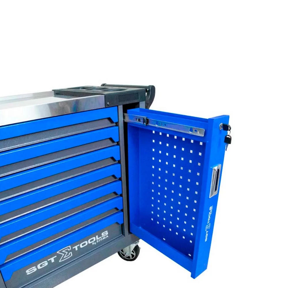 Carrinho de Ferramentas Fechado Azul com 7 Gavetas 88X46X91CM Sigma 1205100622