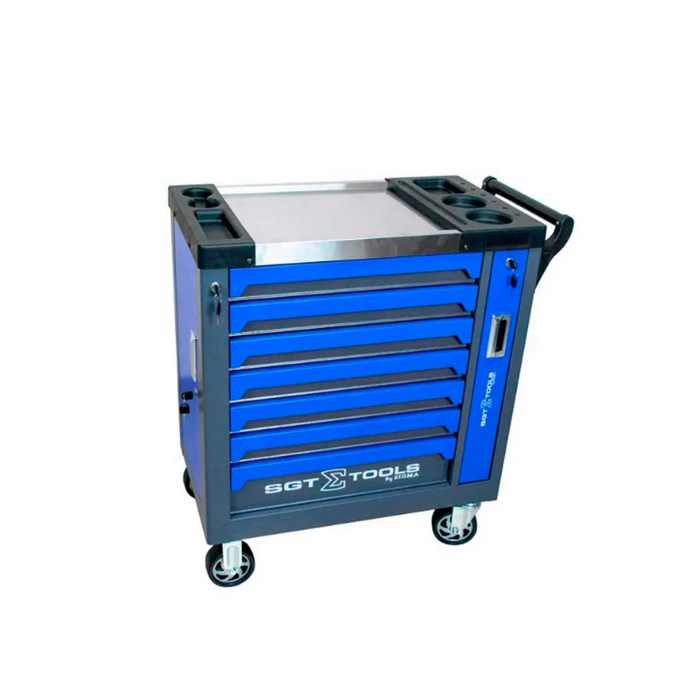 Carrinho de Ferramentas Fechado Azul com 7 Gavetas 88X46X91CM Sigma 1205100622