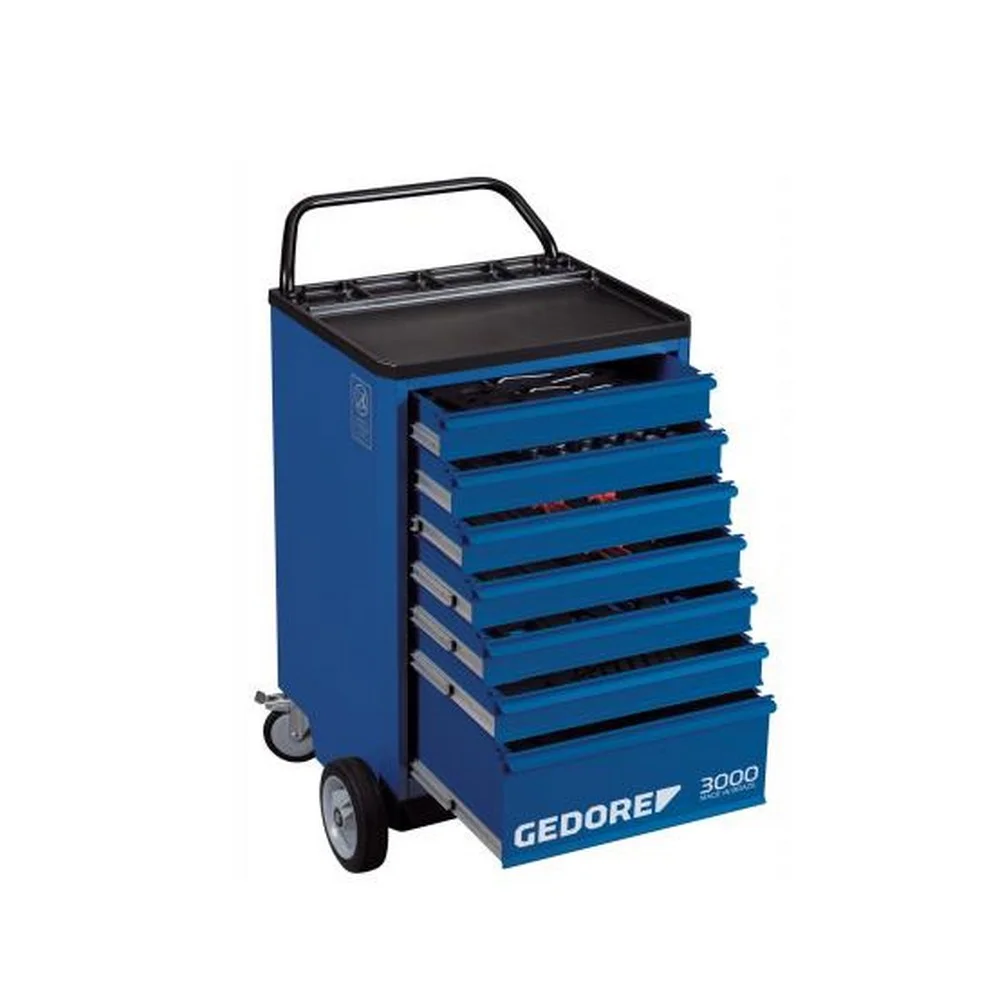 Carrinho de Ferramentas Fechado Com 129 Pecas e 7 Gavetas 88X58X48CM Gedore 3000GM-MIX2