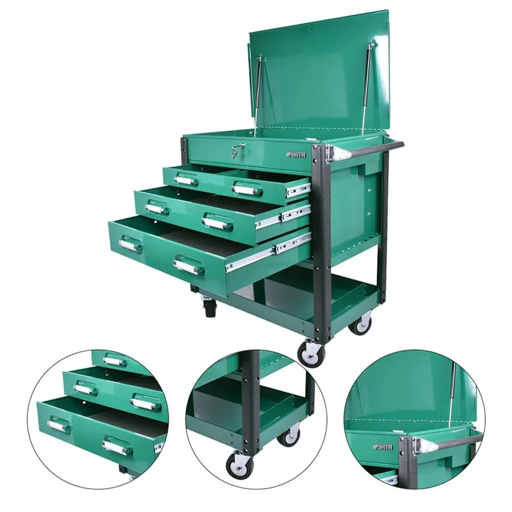 Carrinho de Ferramentas Tipo Gabinete Com 4 Gavetas 89X53X101CM Sata ST95119SC