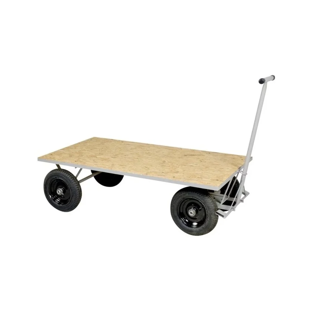 Carro Plataforma de Madeira Capacidade 400KG Roda Pneumatica 150X80X44CM Marcon TM-53