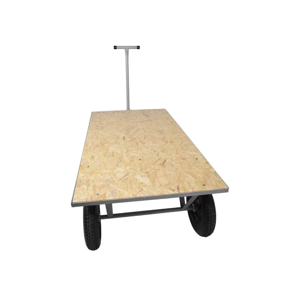 Carro Plataforma de Madeira Capacidade 400KG Roda Pneumatica 150X80X44CM Marcon TM-53