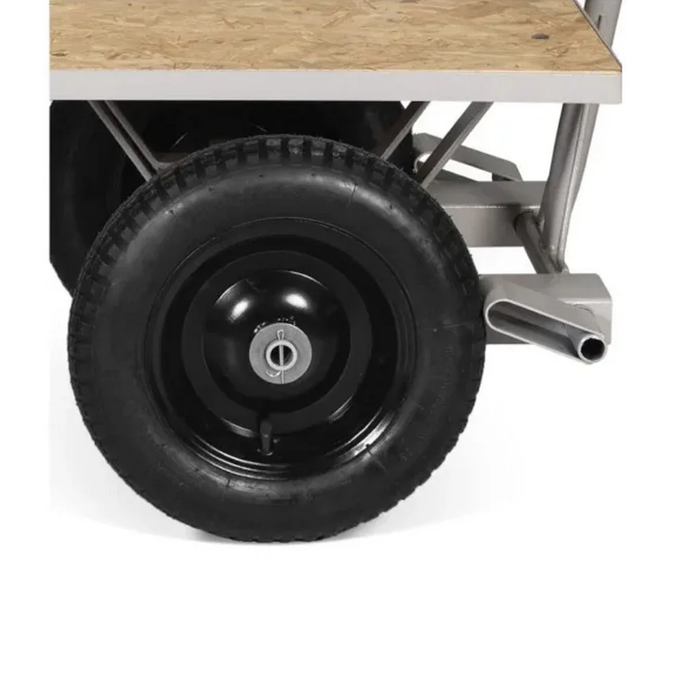 Carro Plataforma de Madeira Capacidade 400KG Roda Pneumatica 150X80X44CM Marcon TM-53