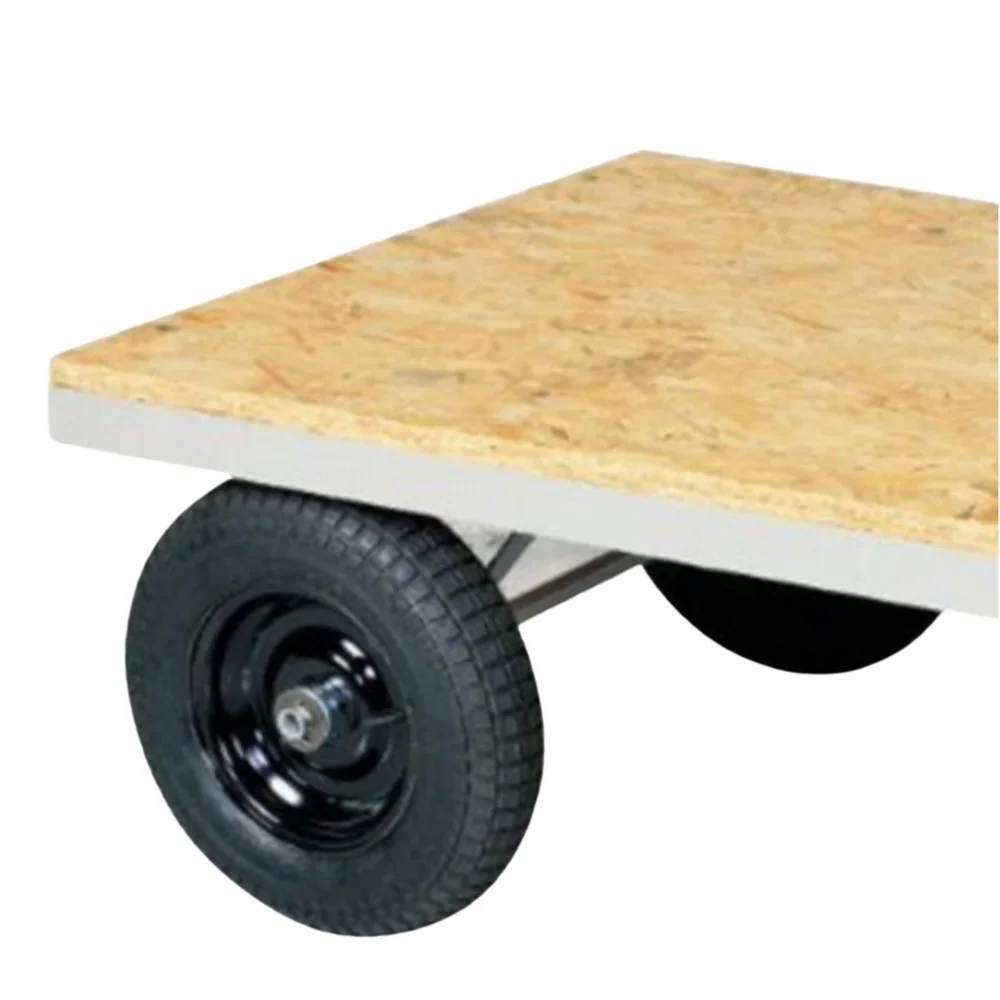 Carro Plataforma de Madeira Capacidade 800KG Roda Pneumatica 150X80X46CM Marcon TM-71