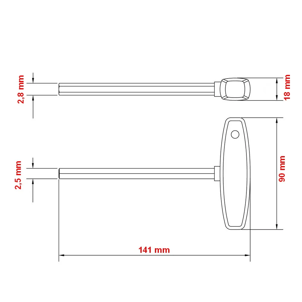 Chave Allen com Cabo T 2,5MM Tramontina Pro 44360/125