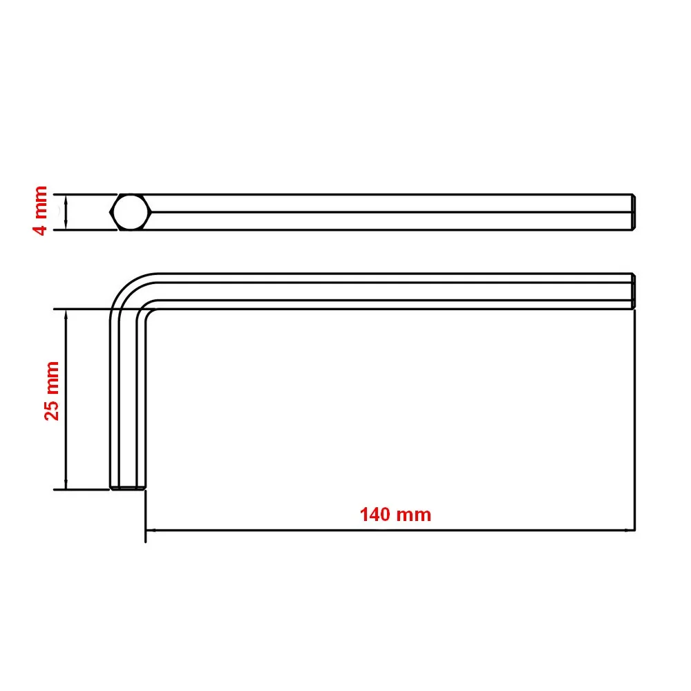 Chave Allen Extra Longa 4MM Tramontina Pro 44423/004
