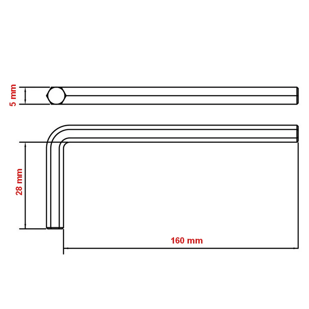 Chave Allen Extra Longa 5MM Tramontina Pro 44423/005