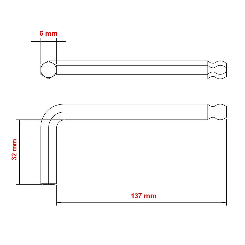 Chave Allen Ponta Bola CRV 6MM Tramontina Pro 44460/006