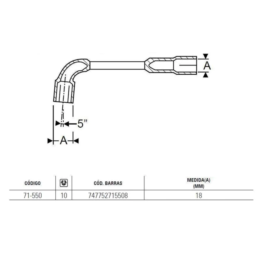 Chave Biela CRV 18MM Stanley 71-550