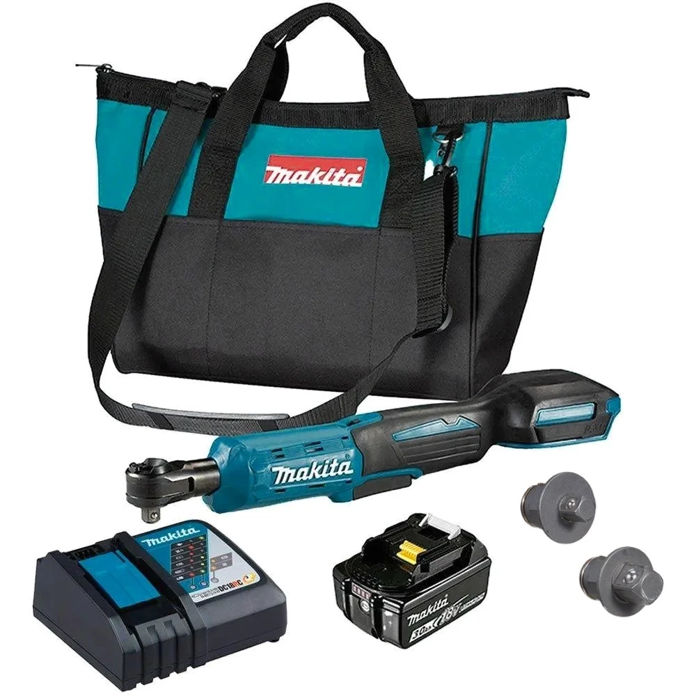 Chave Catraca a Bateria 18V Com Bolsa Carregador 1 Bateria 3AH 1/4" 3/8" Bivolt Makita DWR180RF