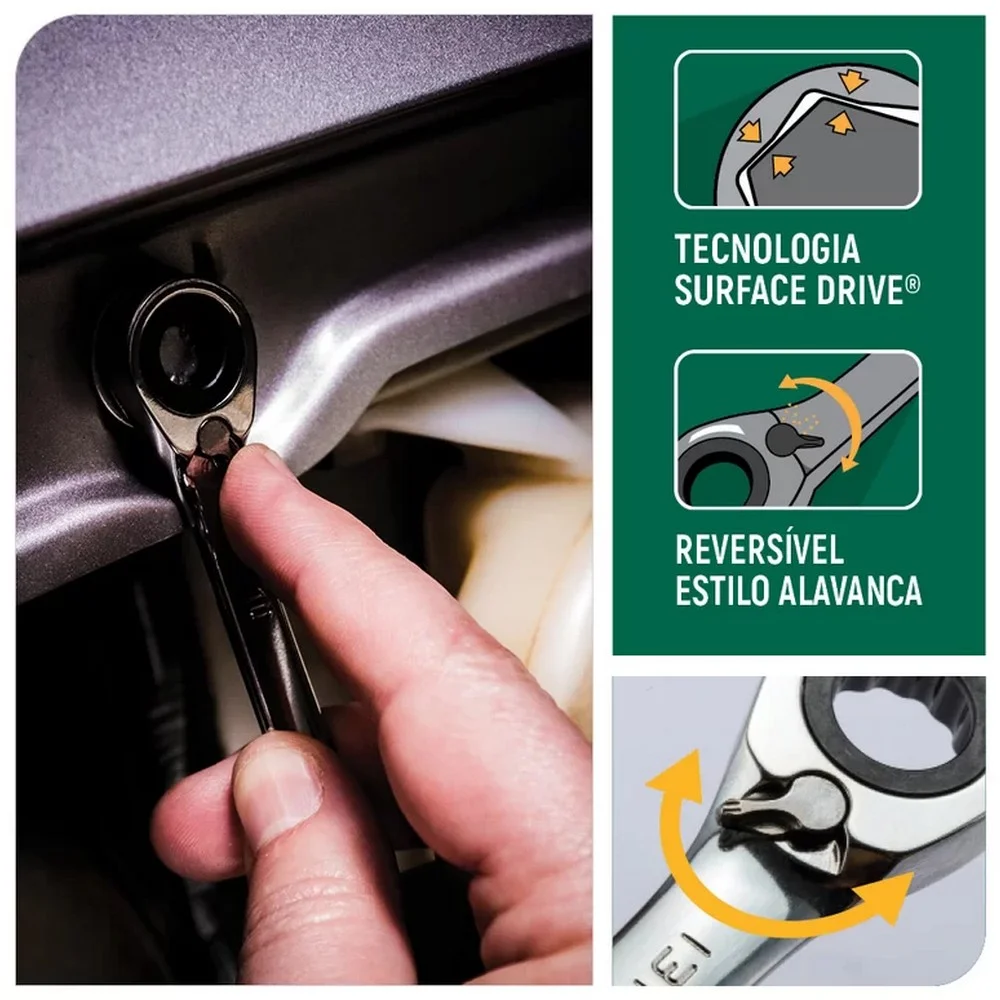 Chave Combinada com Catraca Reversivel CRV 19MM Sata ST46612ST