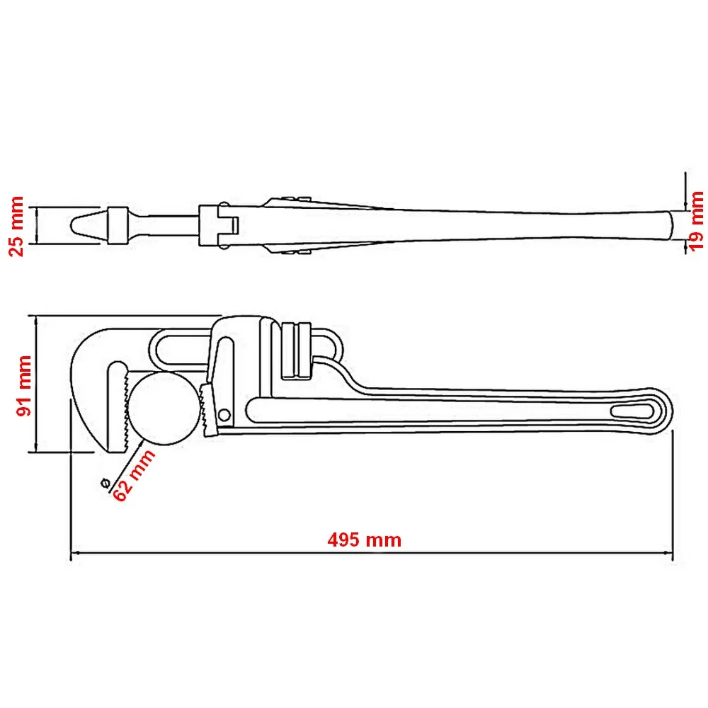 Chave de Cano Heavy-Duty Aluminio Abertura 85MM 18" Tramontina Pro 44085/018