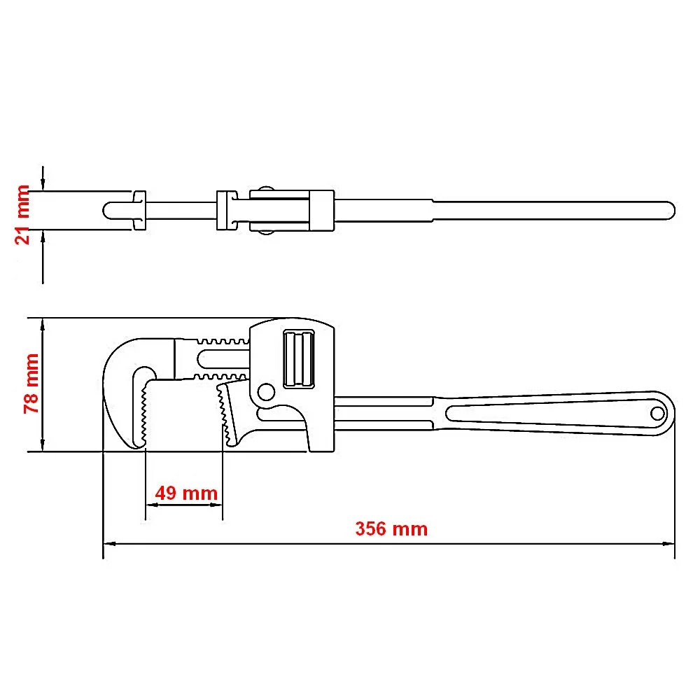 Chave de Cano Tipo Stillson Abertura 49MM 14" Tramontina Pro 44020/014