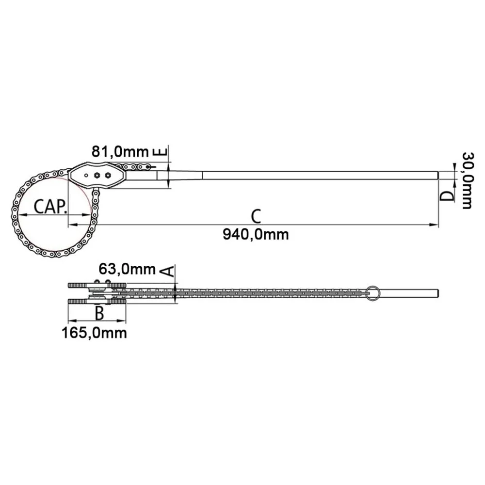 Chave de Corrente para Tubos Servico Pesado 4" Tramontina Pro 44097/004