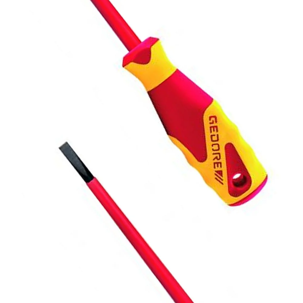 Chave de Fenda Haste Isolada 1000V VDE EN60900 IEC60900 NR10 CRV 10X200MM Gedore VDE2170