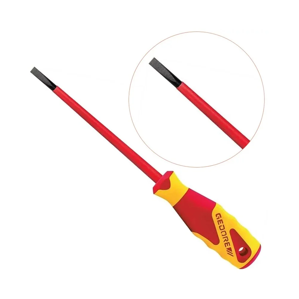 Chave de Fenda Haste Isolada 1000V VDE EN60900 IEC60900 NR10 CRV 5,5X125MM Gedore VDE2170