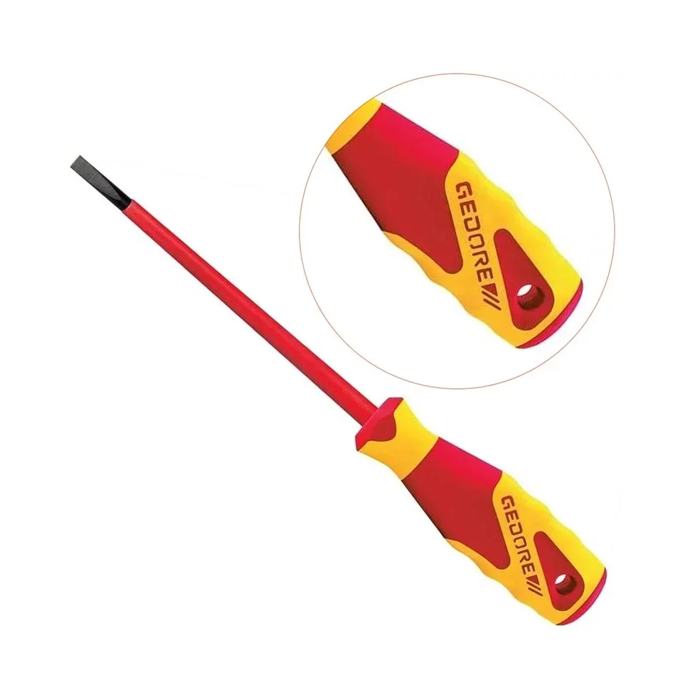 Chave de Fenda Haste Isolada 1000V VDE EN60900 IEC60900 NR10 CRV 5,5X125MM Gedore VDE2170