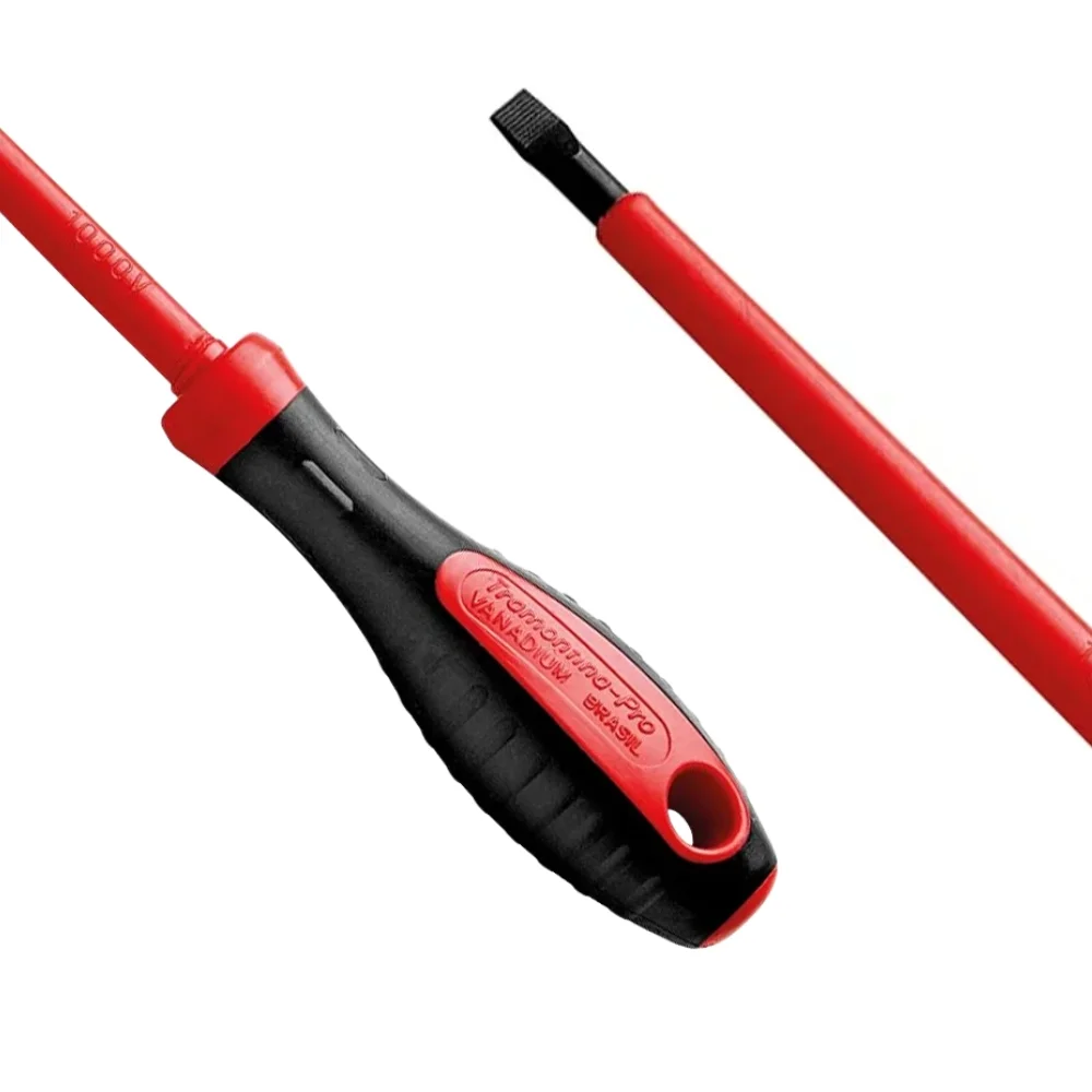 Chave de Fenda Haste Isolada 1000V IEC60900 NR10 Cabo com Duplo Isolamento CRV 1/8X4" Tramontina Pro 44315/011