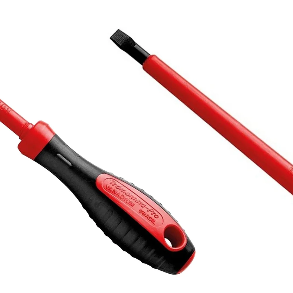 Chave de Fenda Haste Isolada 1000V IEC60900 NR10 Cabo com Duplo Isolamento CRV 1/4X4" Tramontina Pro 44315/030