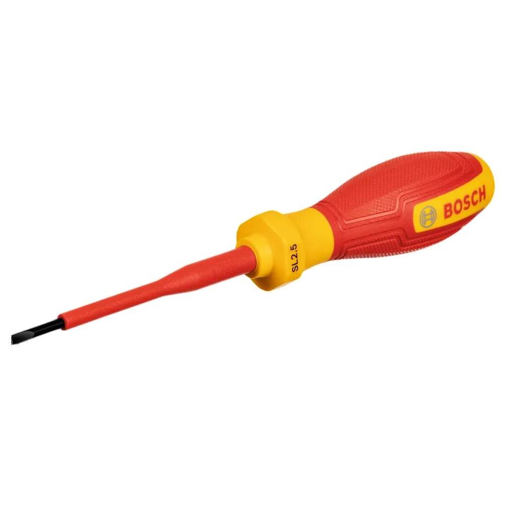 Chave de Fenda Haste Isolada 1000V VDE EN/IEC60900 CRV 2,5X75MM Bosch 1600A02NC0